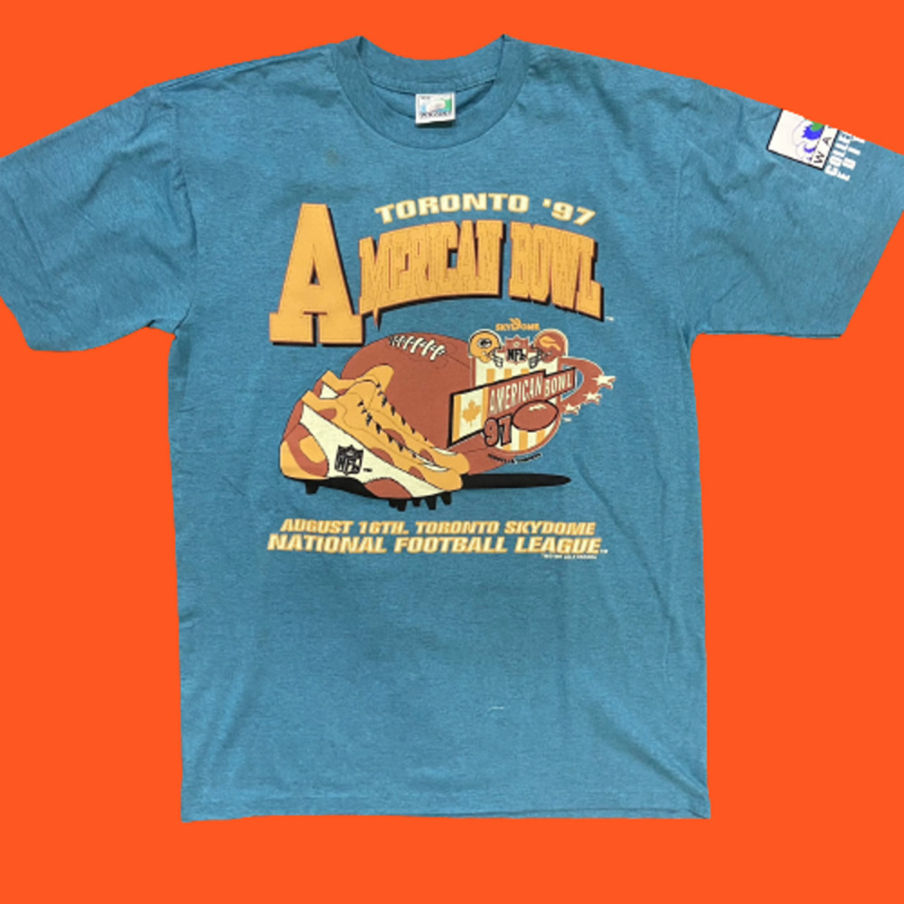 Toronto 1997 Vintage NFL American Bowl Blue Orange T-Shirt Men's Med NWOT